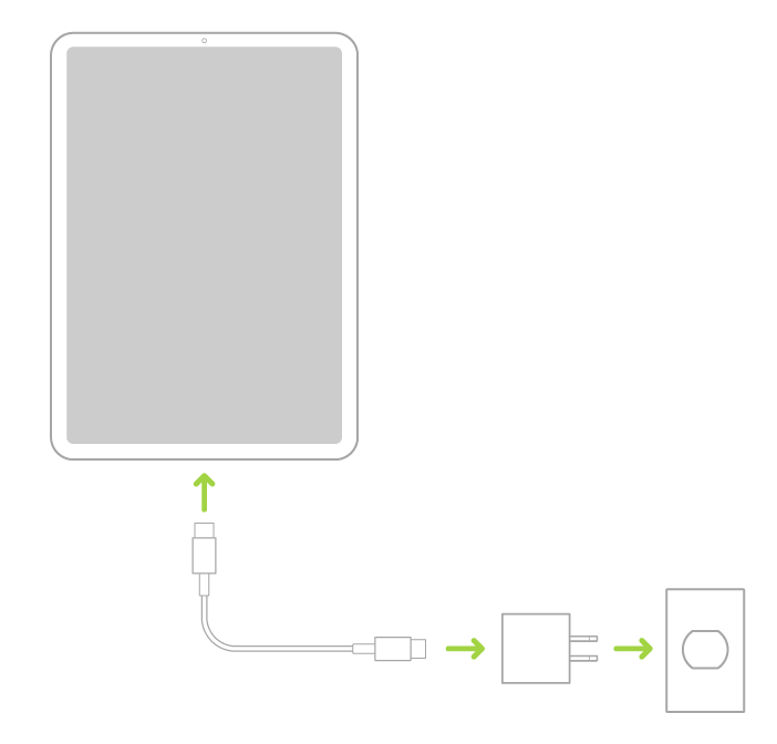 illustration of how to plug iPad into charger